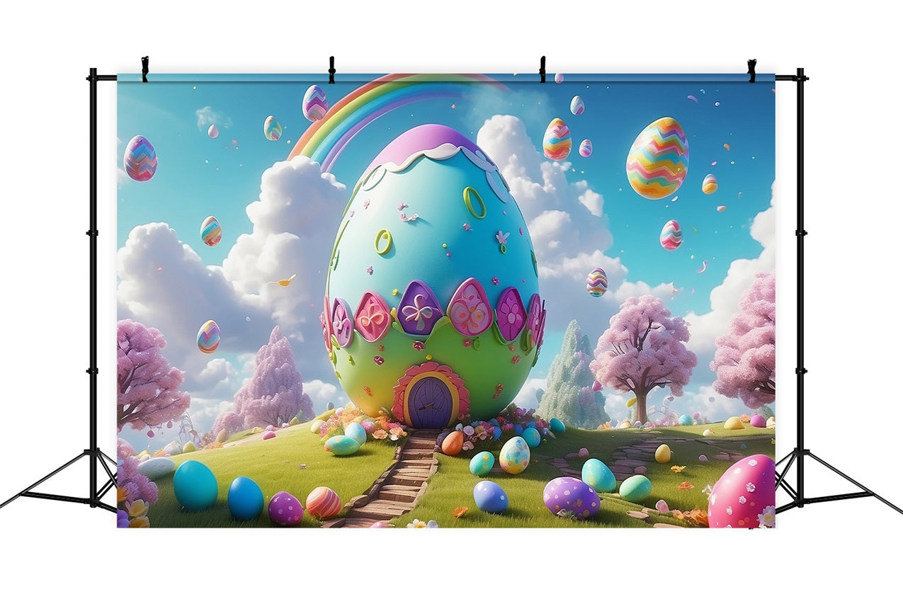 Easter Egg Backdrop Fantasy Meadow Rainbow Backdrop UK BRP11-373