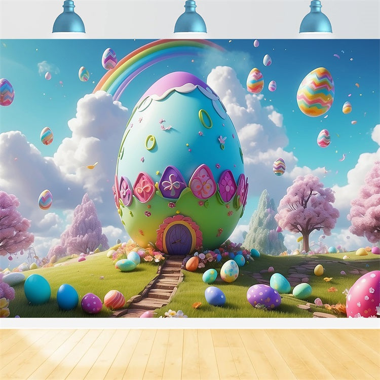 Easter Egg Backdrop Fantasy Meadow Rainbow Backdrop UK BRP11-373