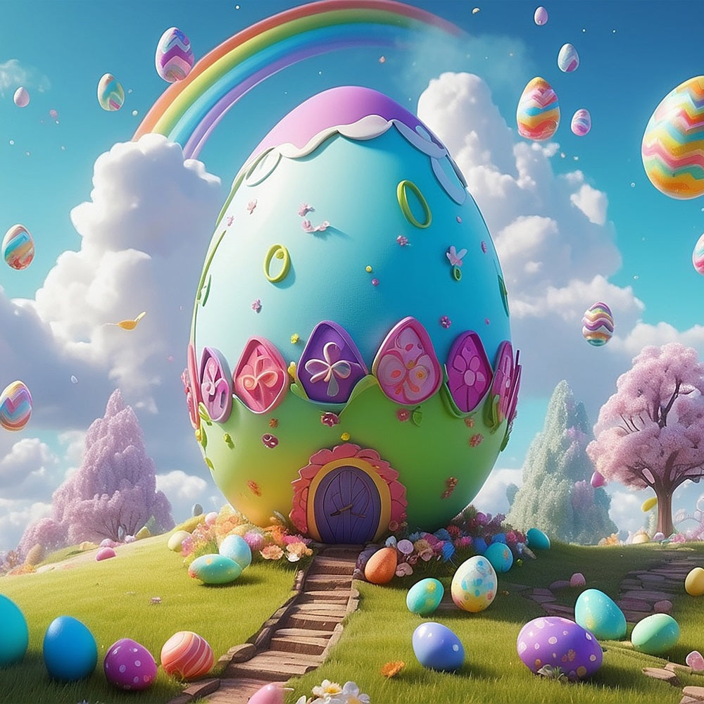 Easter Egg Backdrop Fantasy Meadow Rainbow Backdrop UK BRP11-373