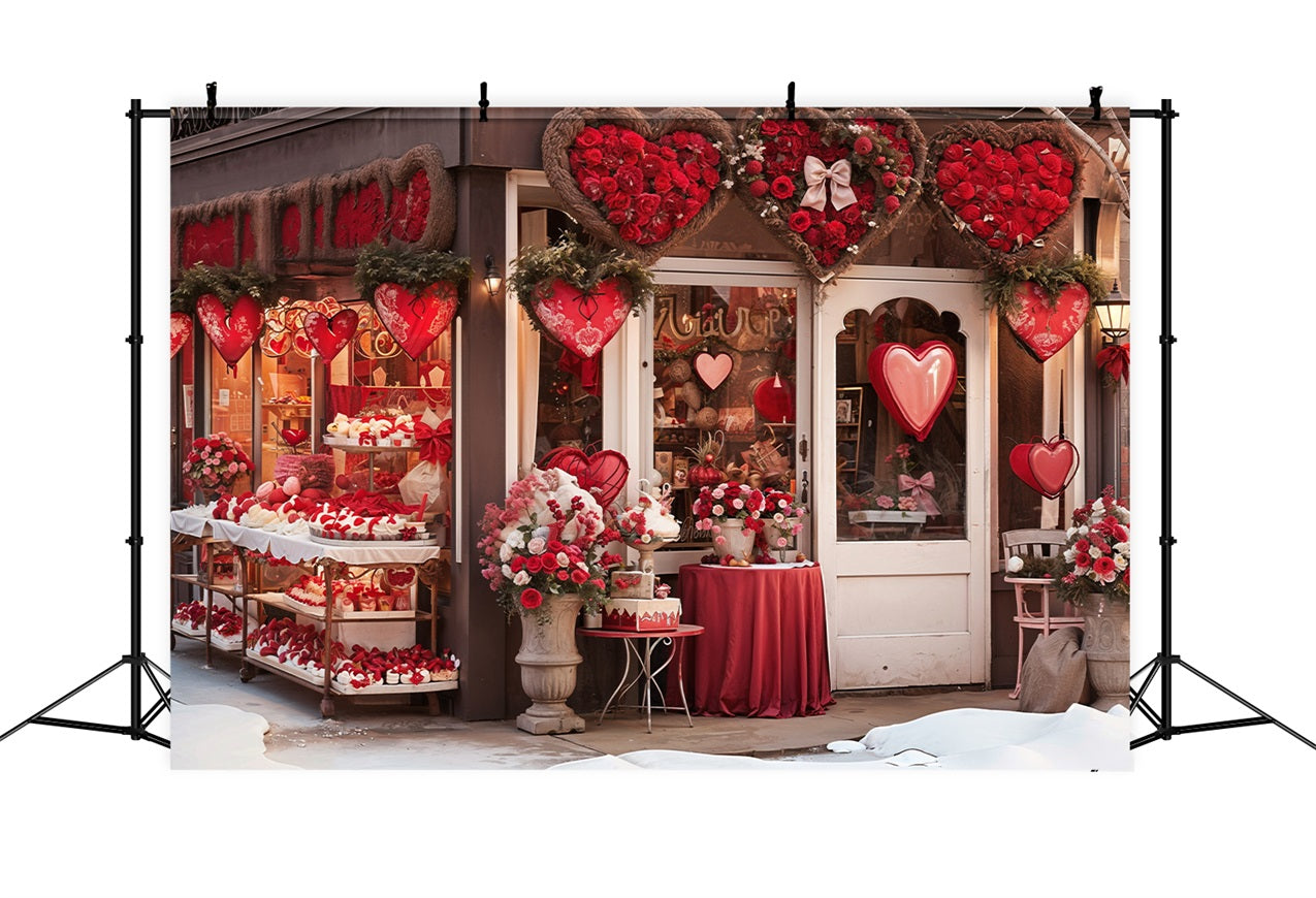 Valentine's Photo Backdrop Love-Inspired Window Heart Shaped Backdrop UK BRP11-382