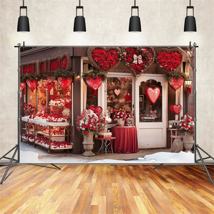 Valentine's Photo Backdrop Love-Inspired Window Heart Shaped Backdrop UK BRP11-382