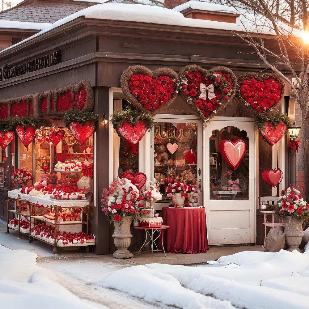 Valentine's Photo Backdrop Love-Inspired Window Heart Shaped Backdrop UK BRP11-382