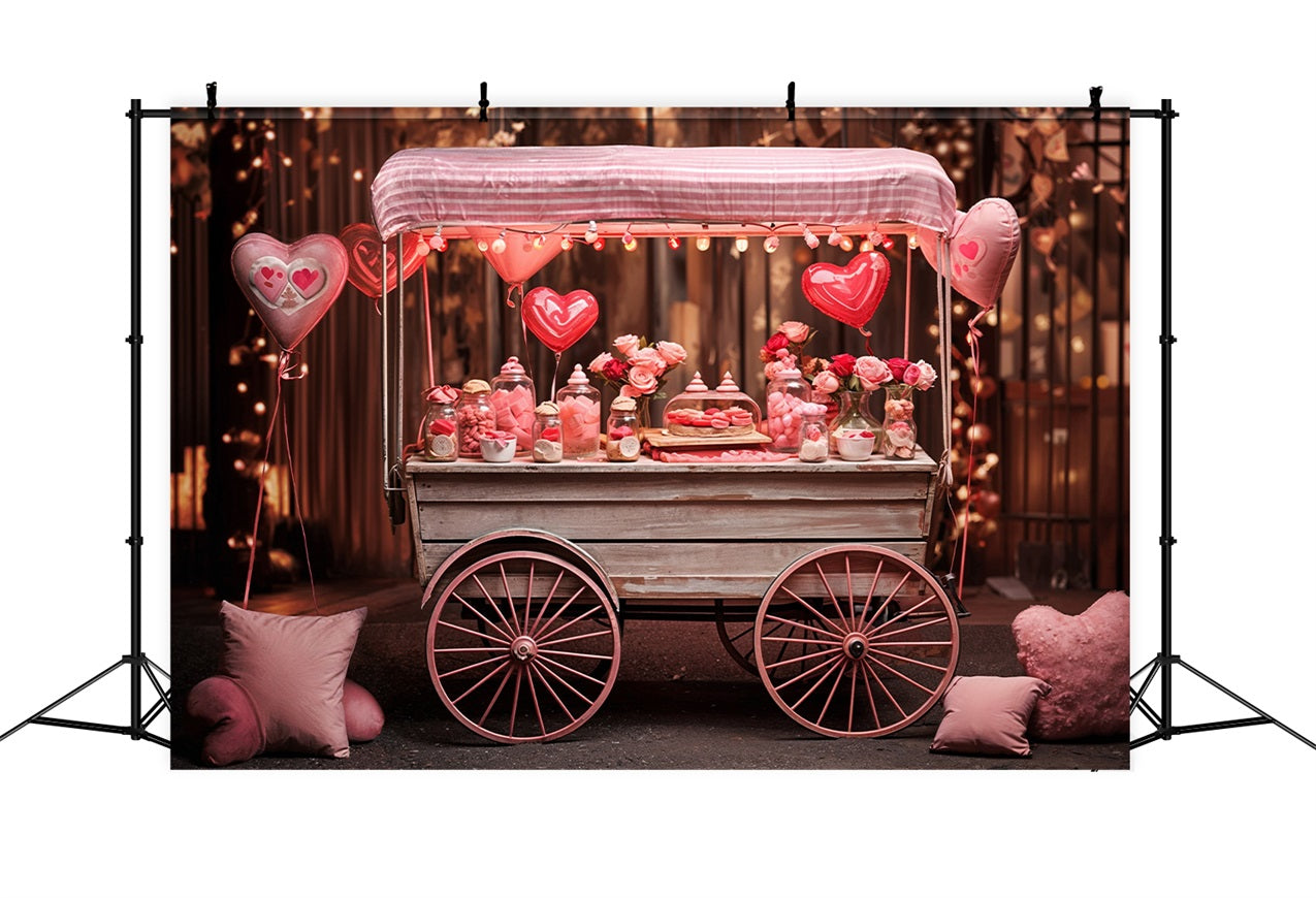 Backdrop Valentine's Day Wooden Vintage Candy Stand Backdrop UK BRP11-386