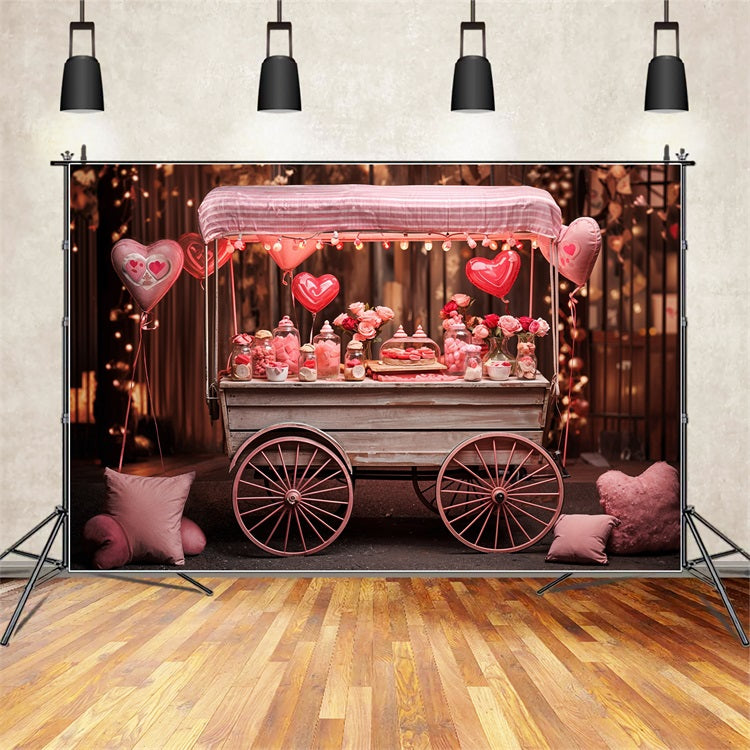 Backdrop Valentine's Day Wooden Vintage Candy Stand Backdrop UK BRP11-386