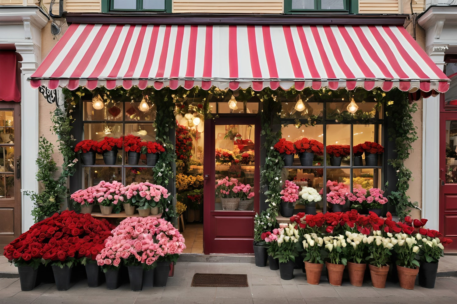 Valentine's Day Photoshoot Backdrop Romantic Flower Shop Backdrop UK BRP11-390