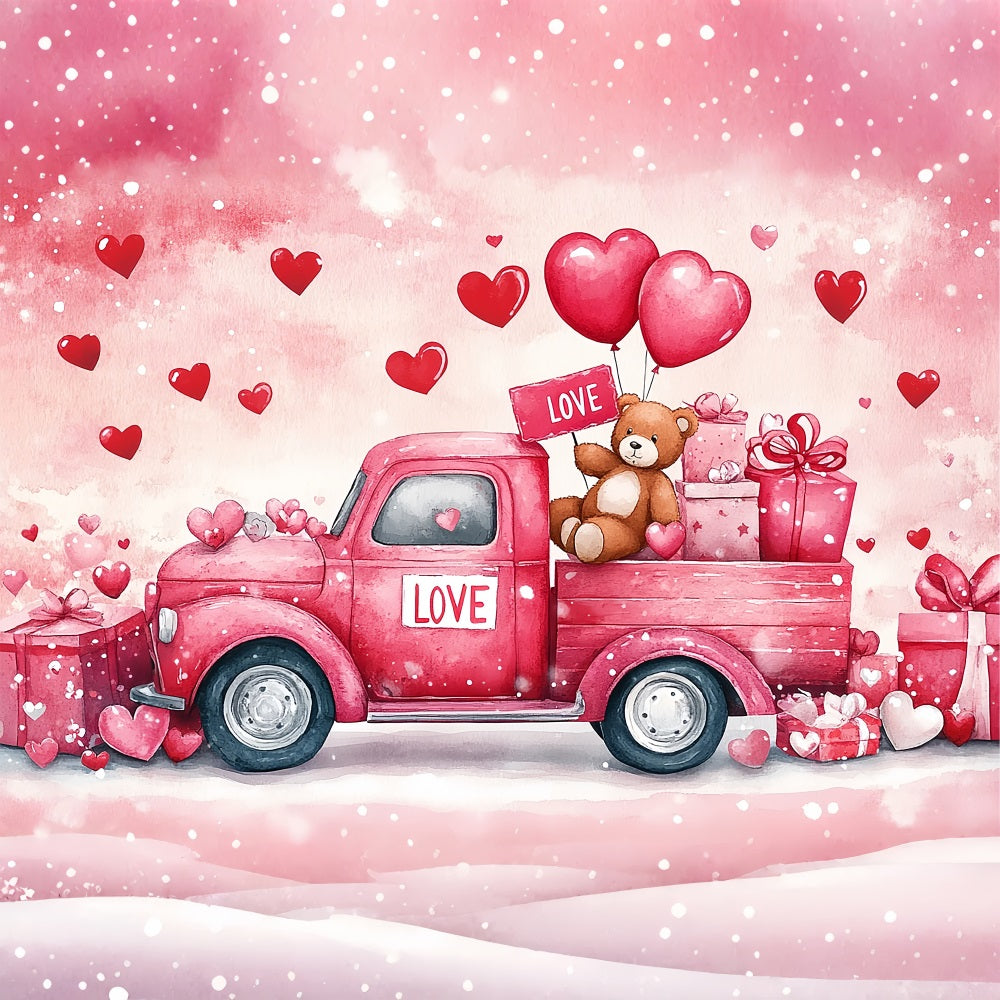 Backdrop For Valentines Teddy Bear Gift Truck Backdrop UK BRP11-409