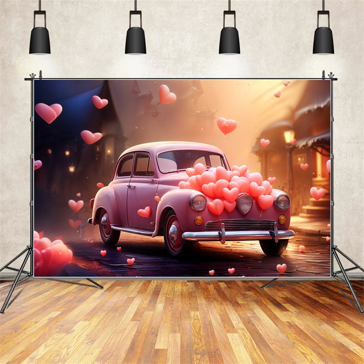 Valentine Day Photo Backdrop Car Heart Balloons Backdrop UK BRP11-414