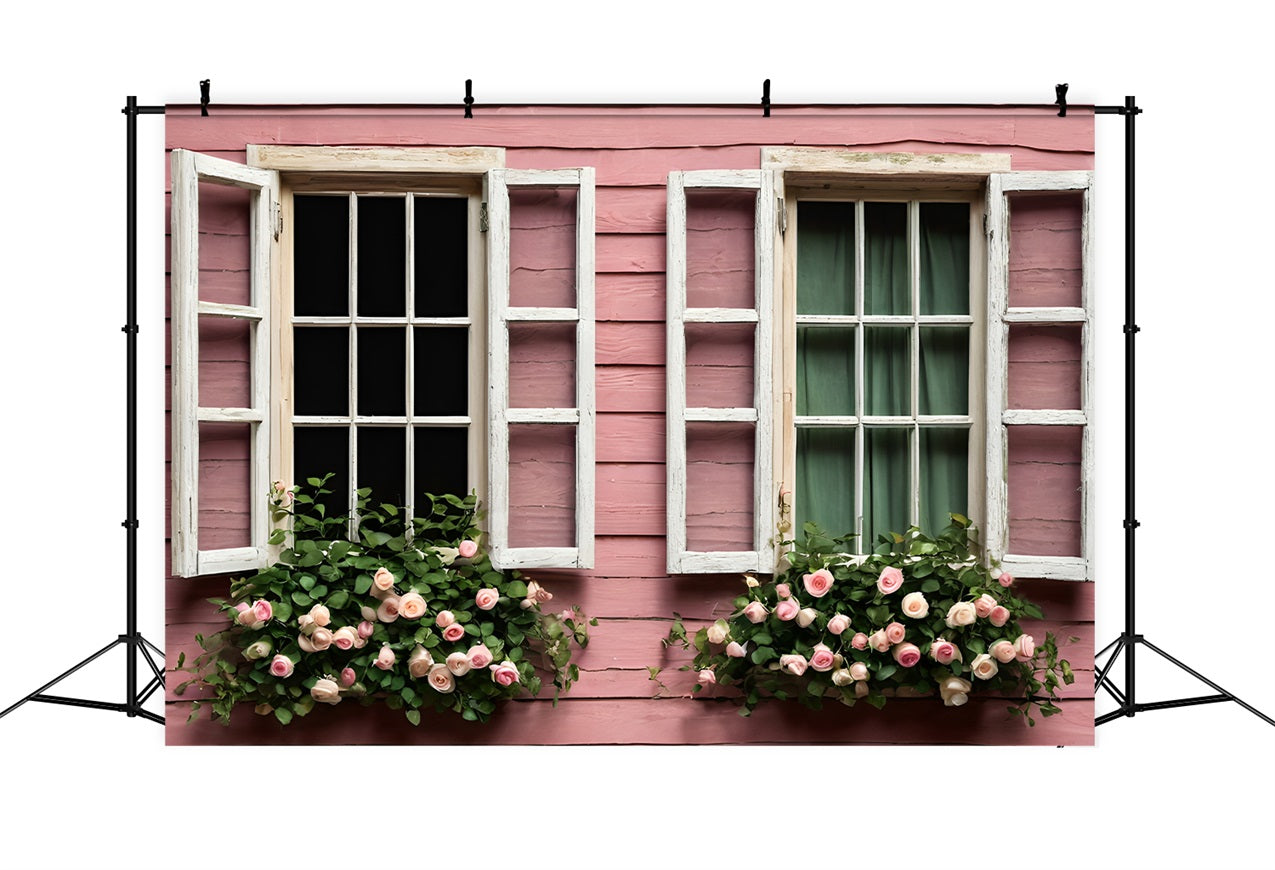 Valentines Backdrop Vintage Pink Window Floral Backdrop UK BRP11-416