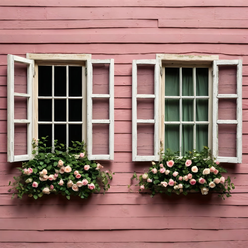 Valentines Backdrop Vintage Pink Window Floral Backdrop UK BRP11-416