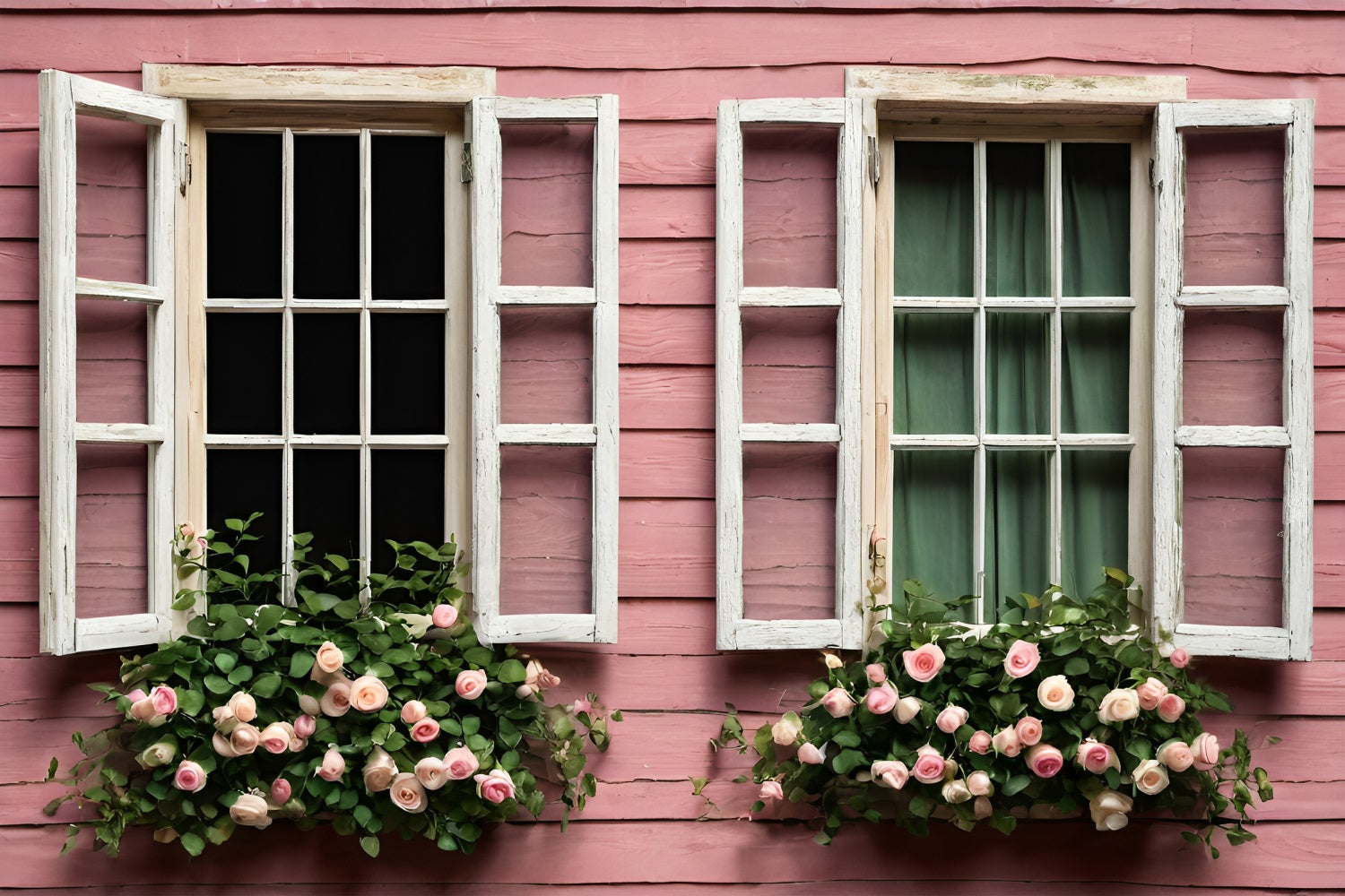 Valentines Backdrop Vintage Pink Window Floral Backdrop UK BRP11-416