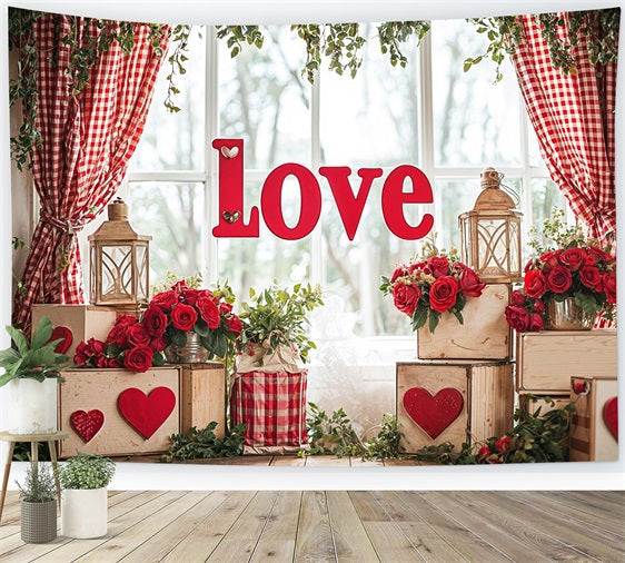 Valentine Backdrop Love Decor Vibrant Roses Backdrop UK BRP11-417