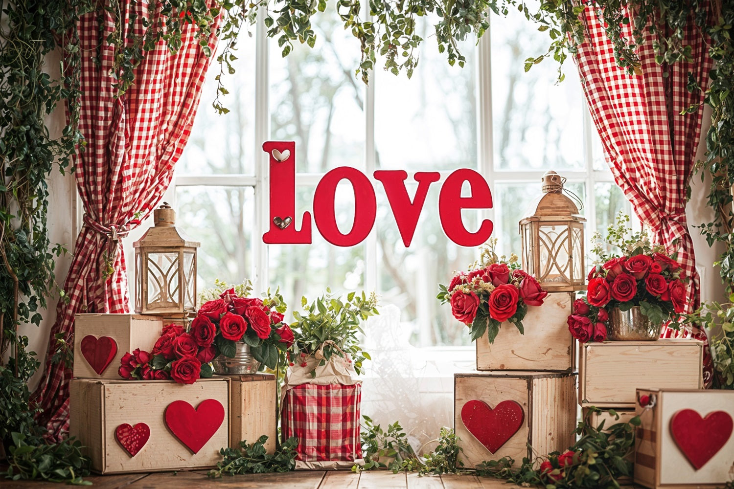 Valentine Backdrop Love Decor Vibrant Roses Backdrop UK BRP11-417