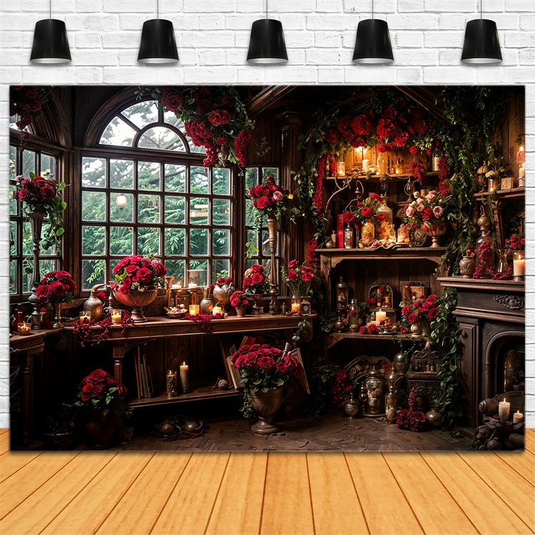 Valentines Backdrops Floral Window Warm Light Backdrop UK BRP11-420