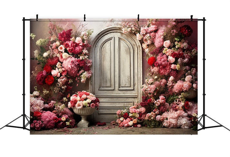 Valentine Photo Backdrops Floral Arch Roses Backdrop UK BRP11-435