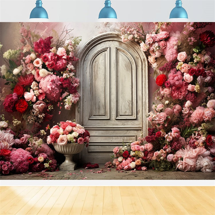 Valentine Photo Backdrops Floral Arch Roses Backdrop UK BRP11-435