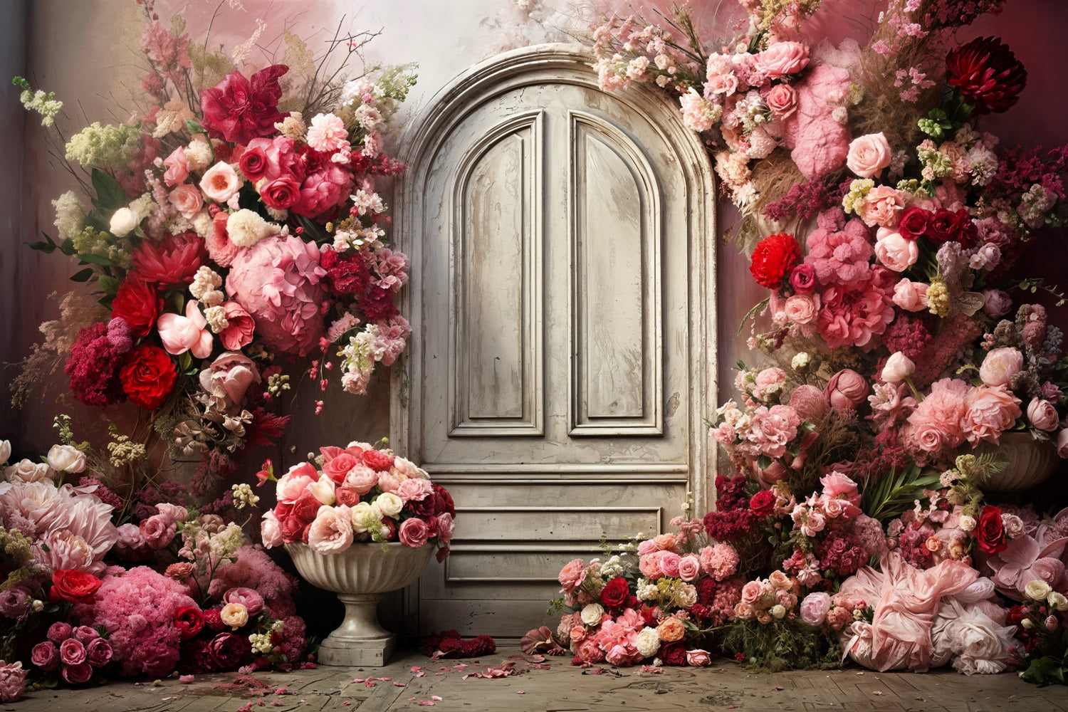 Valentine Photo Backdrops Floral Arch Roses Backdrop UK BRP11-435