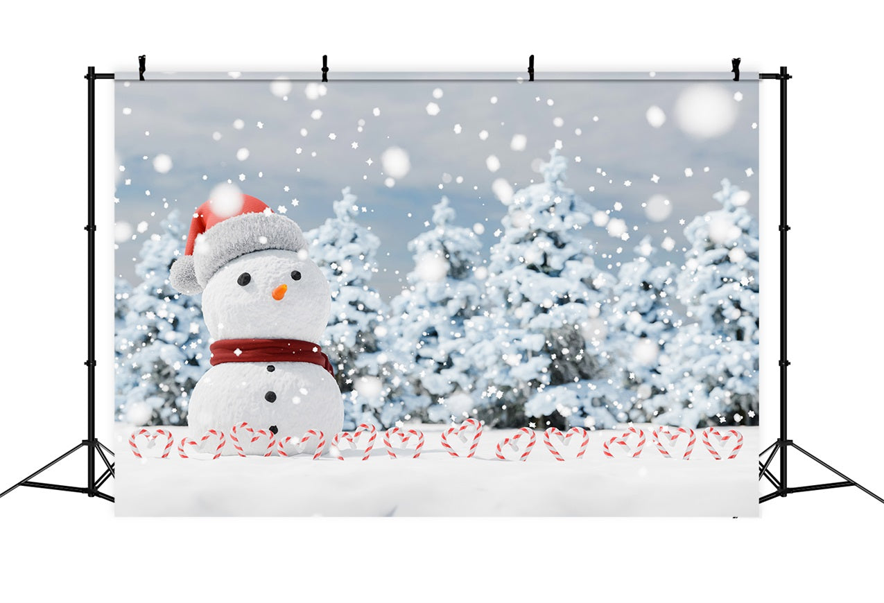 Winter Wonderland Backdrop Snowman Candy Canes Backdrop UK BRP11-44