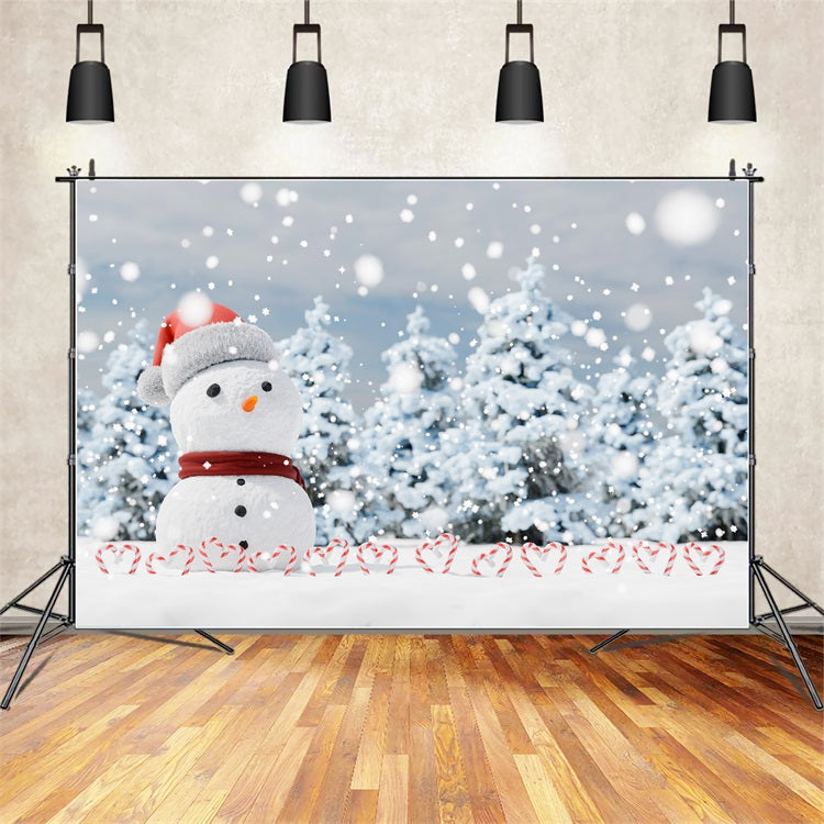 Winter Wonderland Backdrop Snowman Candy Canes Backdrop UK BRP11-44