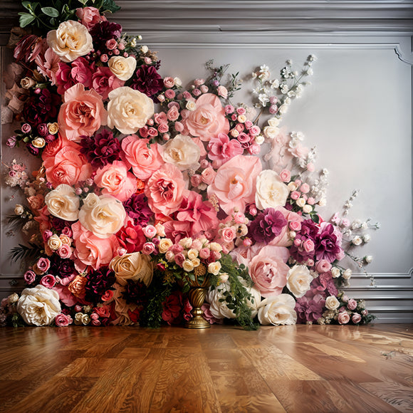 Valentine's Day Backdrop Vintage Pink Floral Wall Backdrop UK BRP11-441