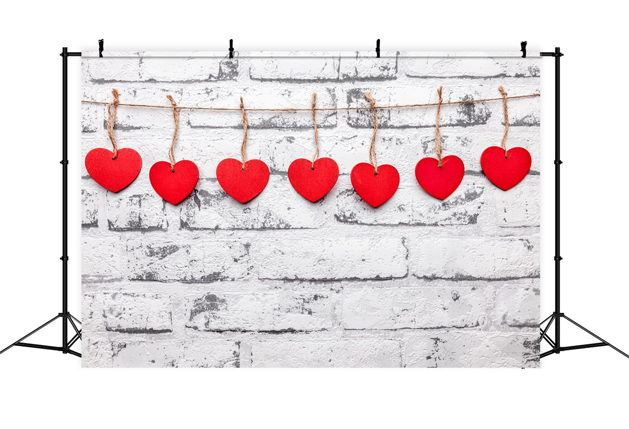 Backdrop Valentine's Day Brick Wall Hanging Hearts Backdrop UK BRP11-447