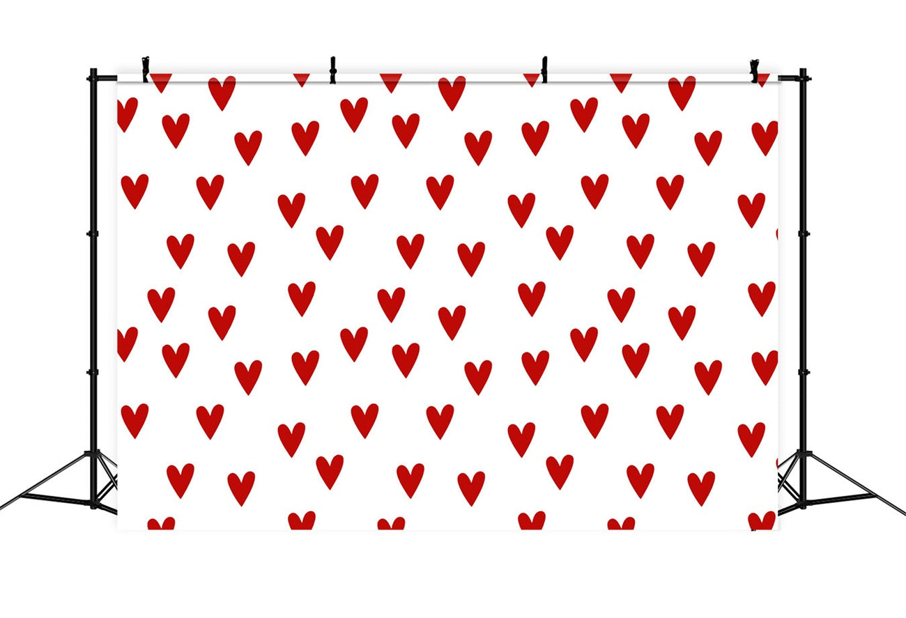 Valentines Day Photography Backdrops Classic Red Hearts Backdrop UK BR