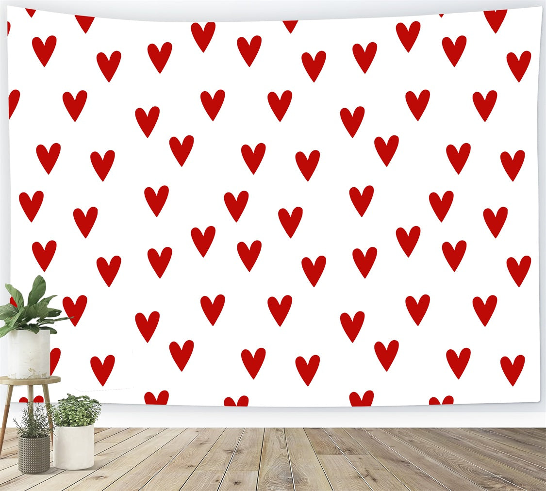 Valentines Day Photography Backdrops Classic Red Hearts Backdrop UK BRP11-449