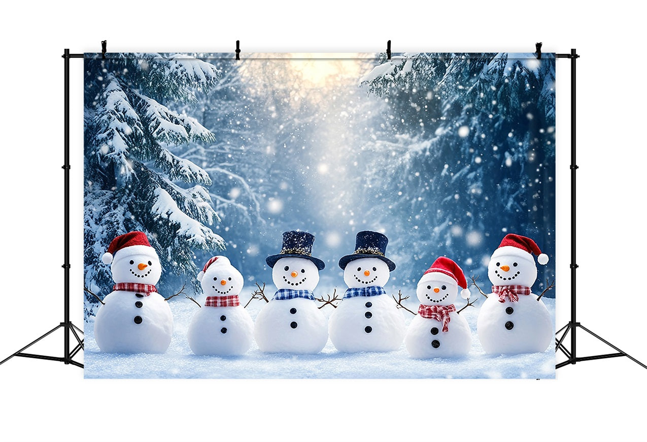 Winter Photo Backdrop Cheerful Snowmen Festive Backdrop UK BRP11-45