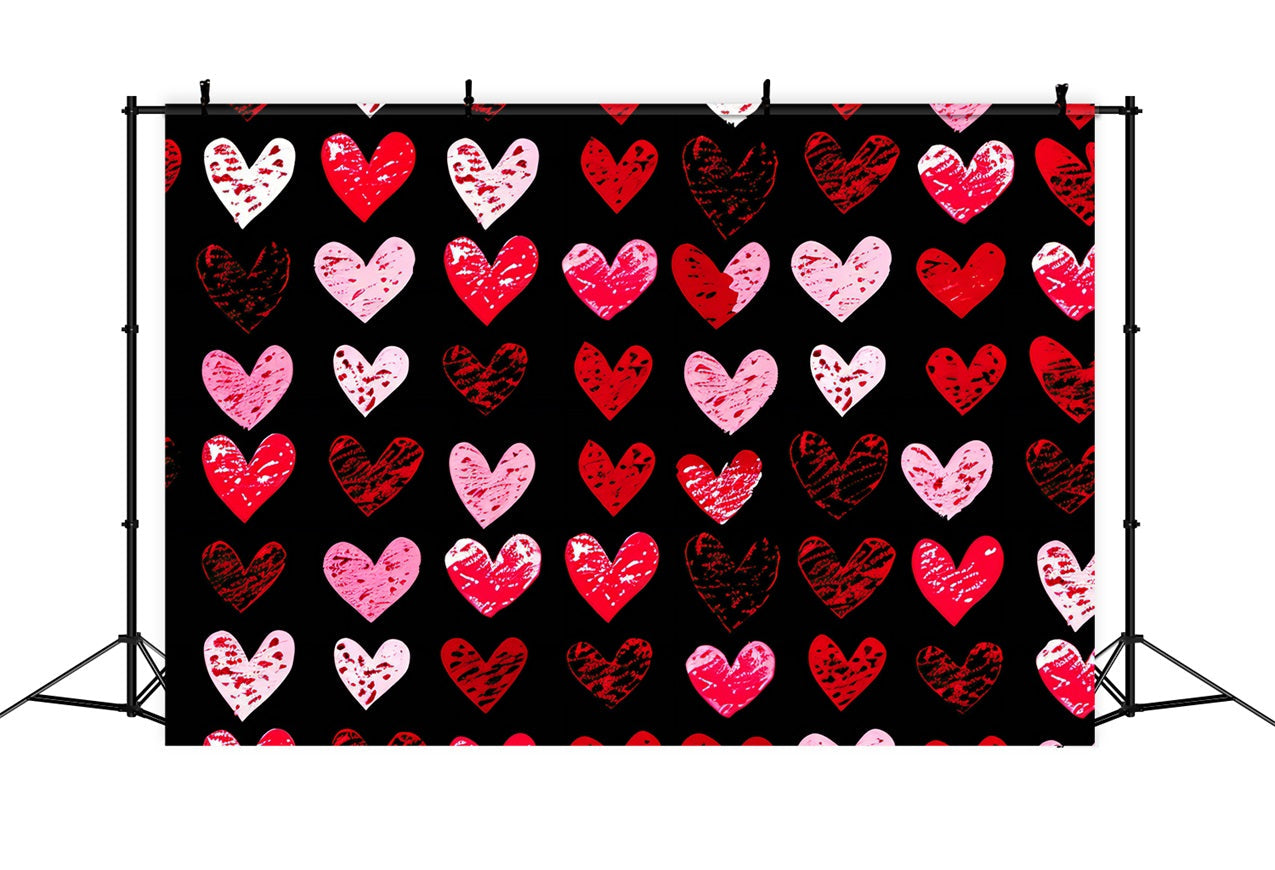 Valentine Backdrop Photography Scribbled Textured Hearts Love Backdrop UK BRP11-452