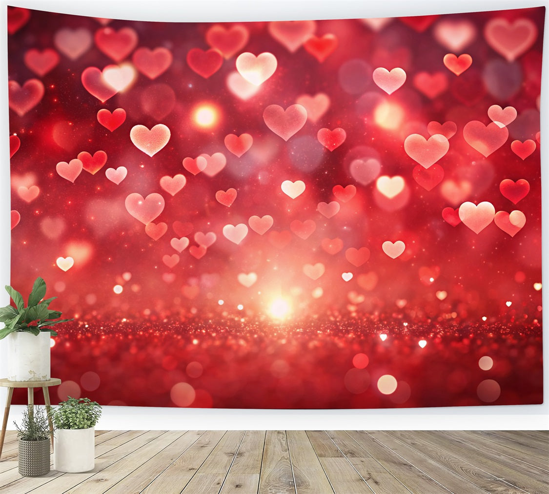 Valentine's Photo Backdrop Glitter Glow Heart Backdrop UK BRP11-453