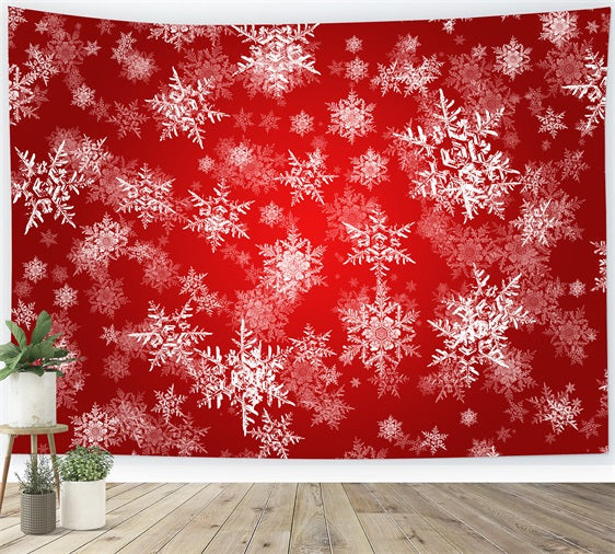 Winter Backdrop Ideas Snowflakes Red Magic Photography Backdrop UK BRP11-457