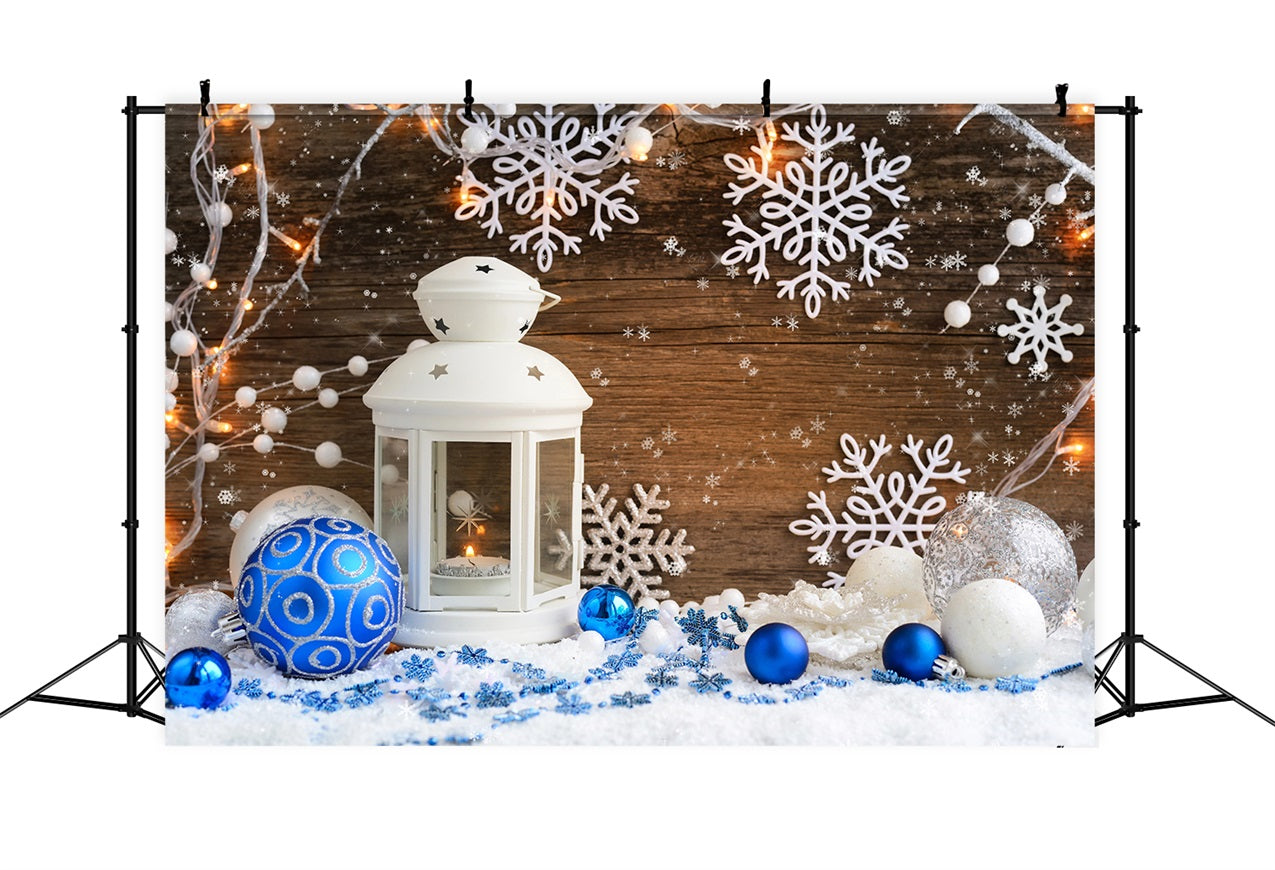 Winter Scene Backdrop Lantern Snowflakes Ornaments Backdrop UK BRP11-462