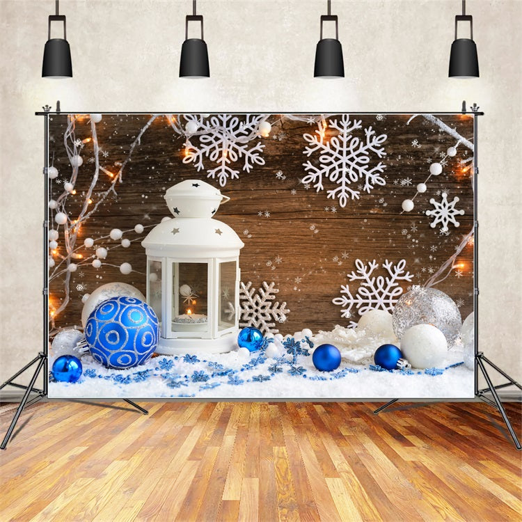 Winter Scene Backdrop Lantern Snowflakes Ornaments Backdrop UK BRP11-462