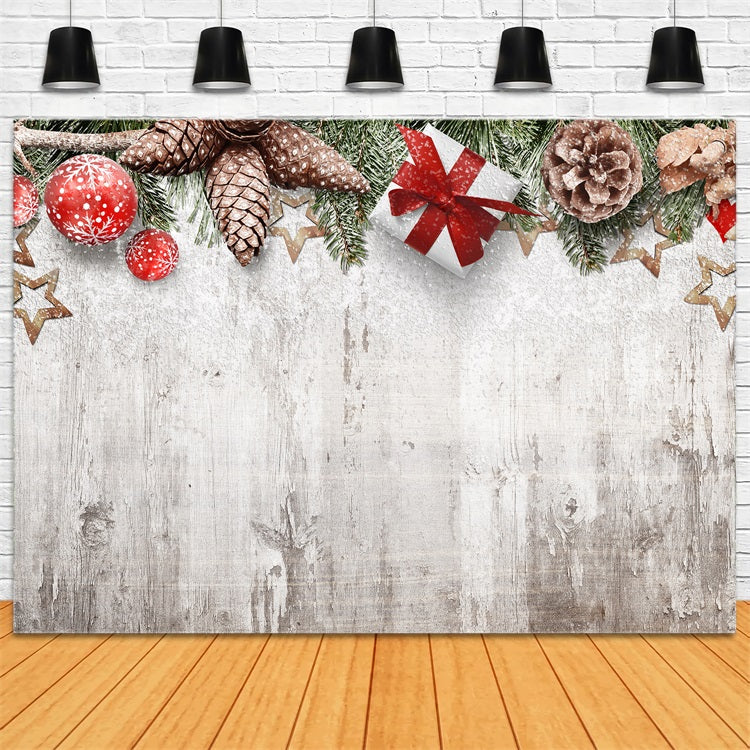 Winter Photo Backdrops Frosted Pinecones Gifts Decor Backdrop UK BRP11-464