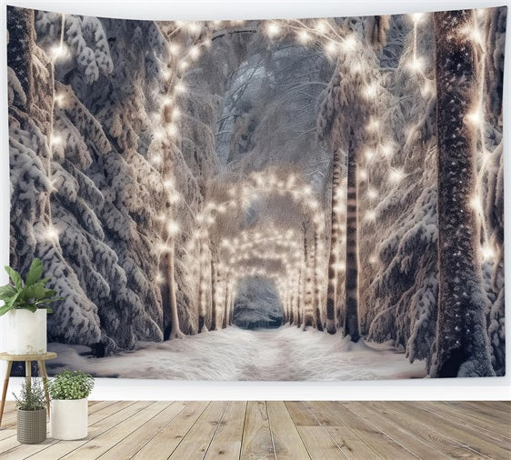 Winter Wonderland Backdrop Pathway Lights Snow Backdrop UK BRP11-469