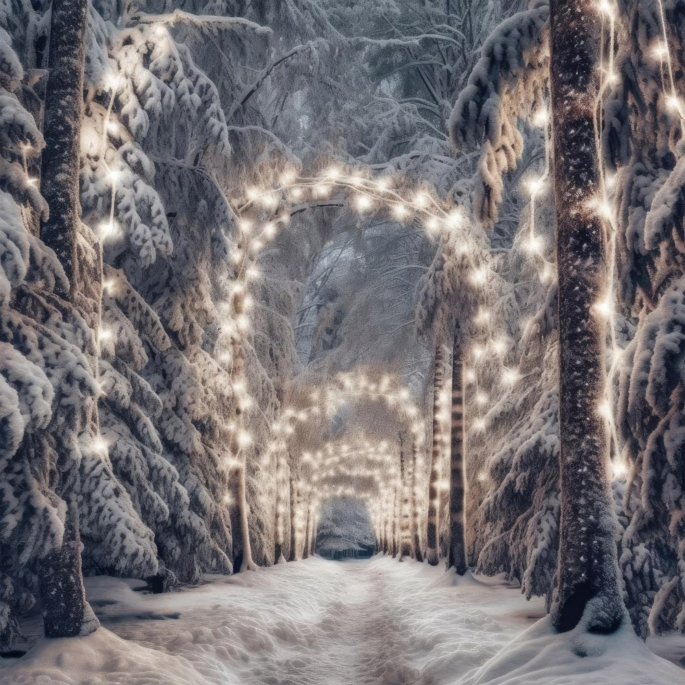 Winter Wonderland Backdrop Pathway Lights Snow Backdrop UK BRP11-469