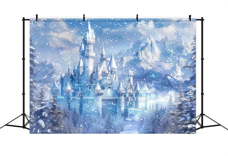 Winter Wonderland Backdrop Frosty Fairy Tale Castle Backdrop UK BRP11-49