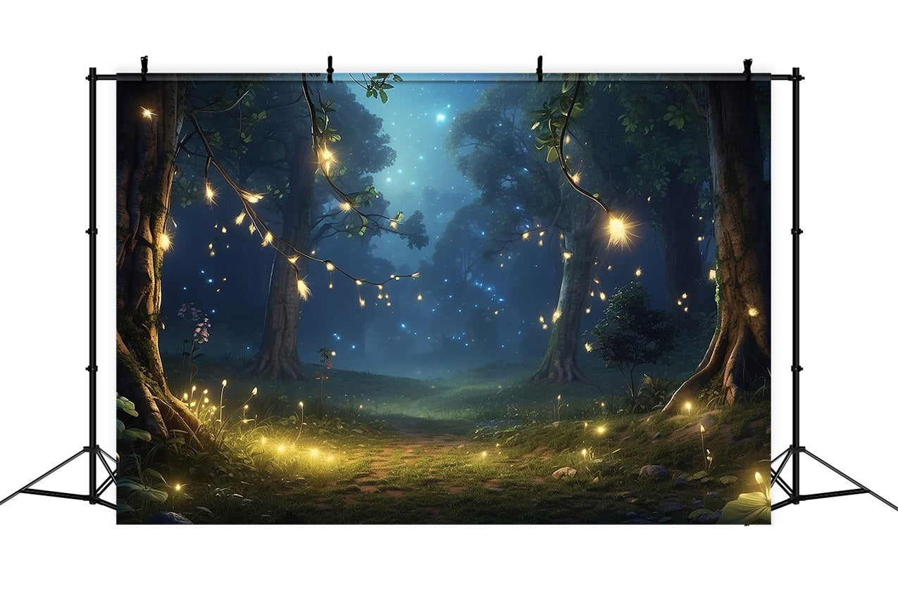 Spring Photography Backdrops Forest Fairy Lights Backdrop UK BRP11-506