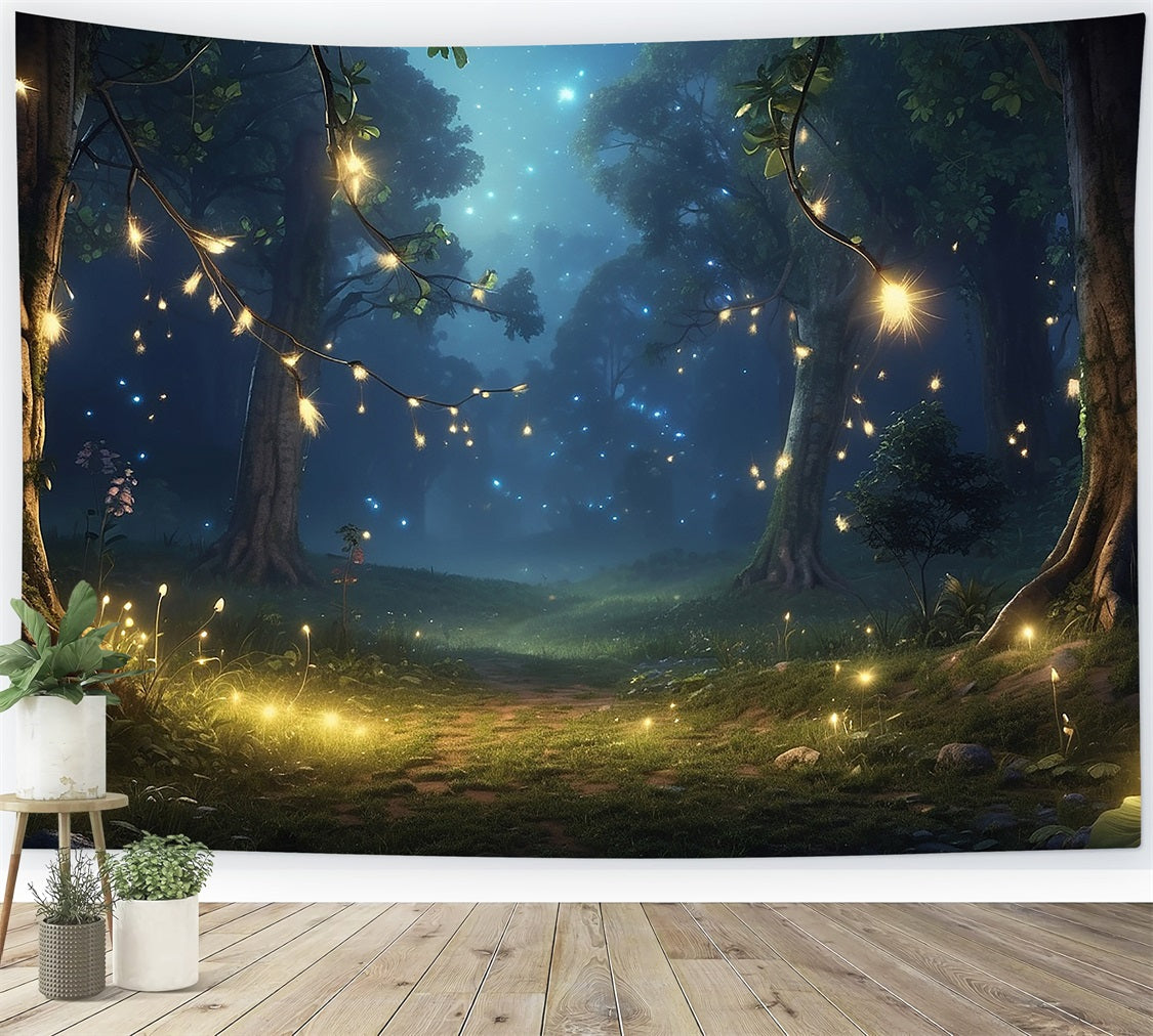 Spring Photography Backdrops Forest Fairy Lights Backdrop UK BRP11-506