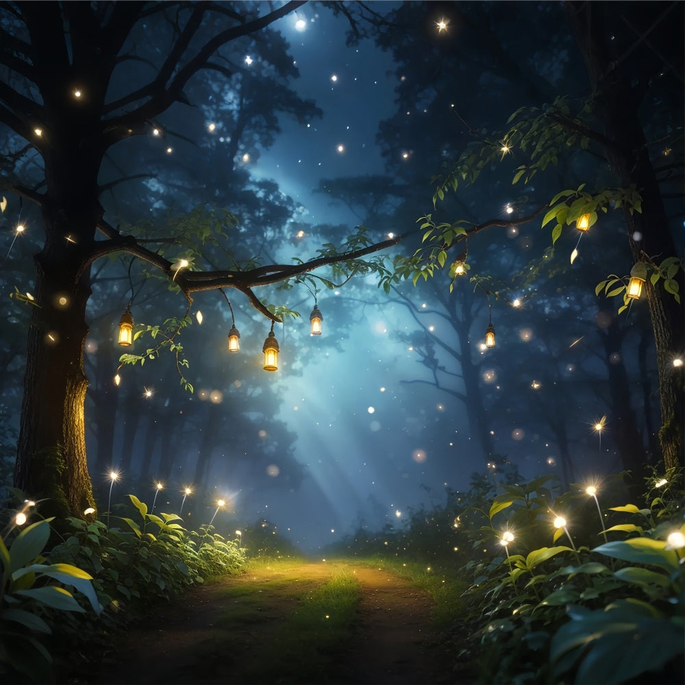 Spring Backdrops Lantern Glow Starry Forest Backdrop UK BRP11-507