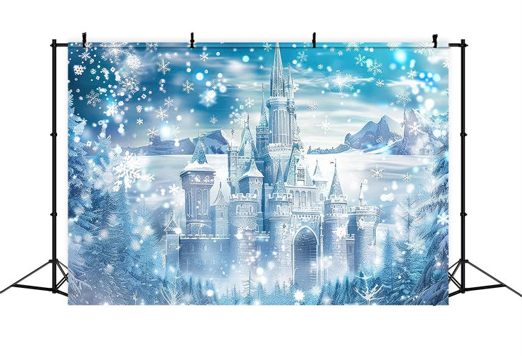 Winter Wonderland Backdrop Frosty Castle Nestled Backdrop UK BRP11-51