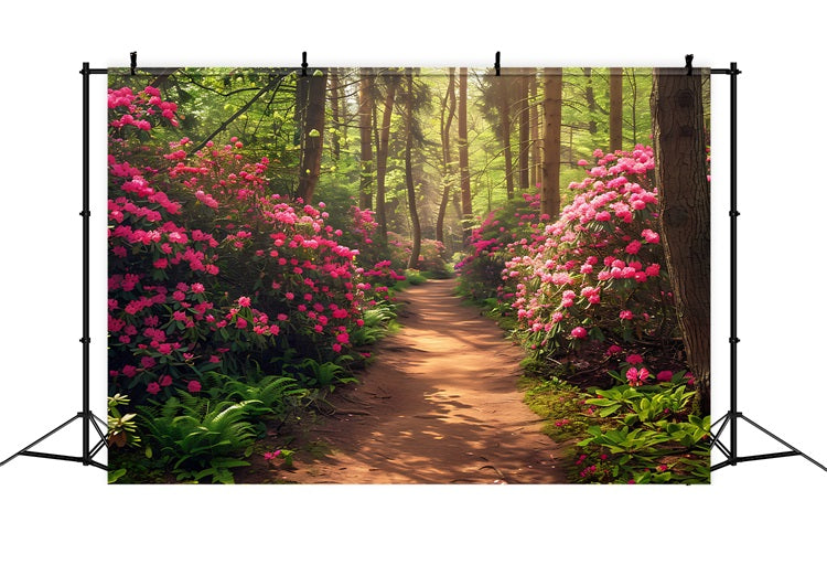 Spring Backdrops Ideas Pink Rhododendron Forest Trail Backdrop UK BRP11-516