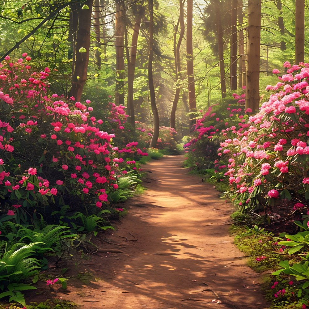 Spring Backdrops Ideas Pink Rhododendron Forest Trail Backdrop UK BRP11-516