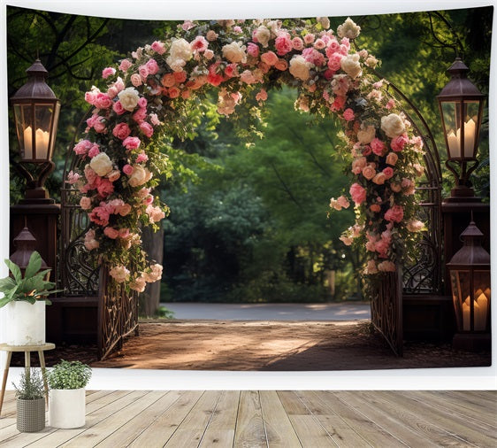 Spring Backdrop Photography Rose Garden Arch Backdrop UK BRP11-521