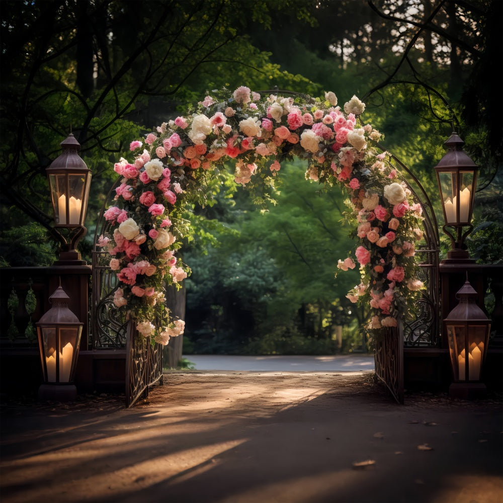 Spring Backdrop Photography Rose Garden Arch Backdrop UK BRP11-521