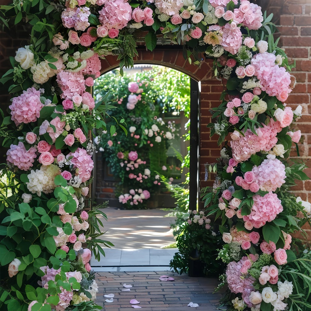 Spring Flower Backdrop Romantic Pink Archway Backdrop UK BRP11-530