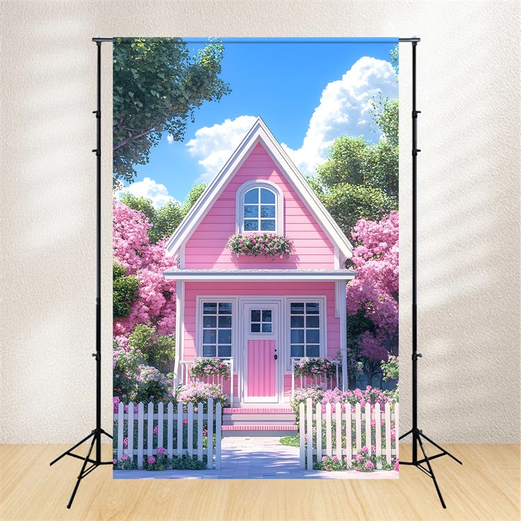 Spring Flowers Backdrop Adorable Pink Cottage Backdrop UK BRP11-540