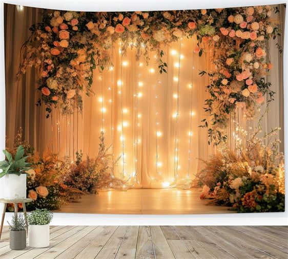 Spring Floral Backdrop Fairy Light Wedding Flower Backdrop UK BRP11-549