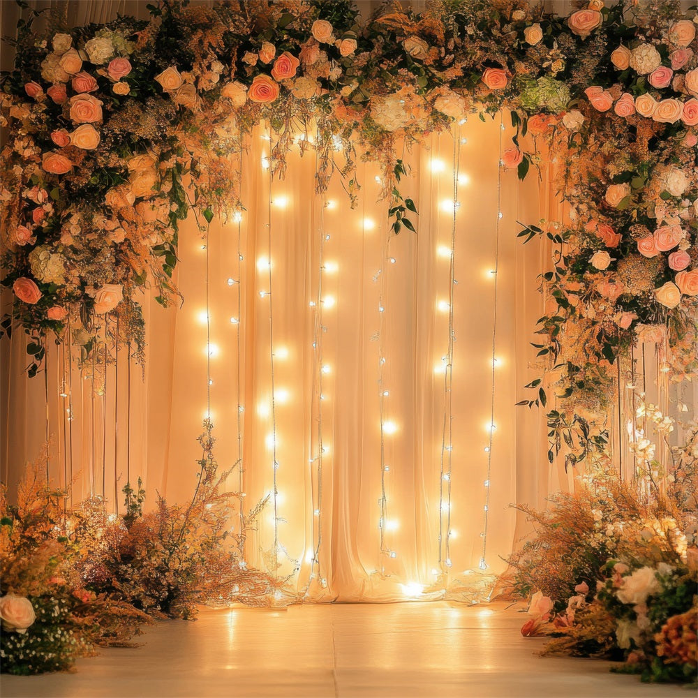 Spring Floral Backdrop Fairy Light Wedding Flower Backdrop UK BRP11-549