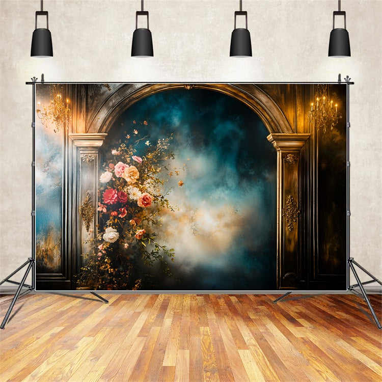 Vintage Photo Backdrop Floral Retro Wall Backdrop UK BRP11-554