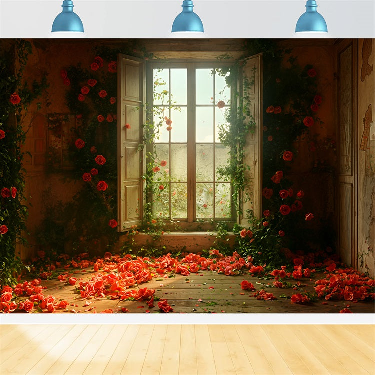 Vintage Backdrop Ideas Floral Window View Backdrop UK BRP11-555